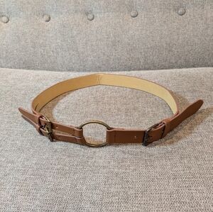 No brand belt faux leather color brown
